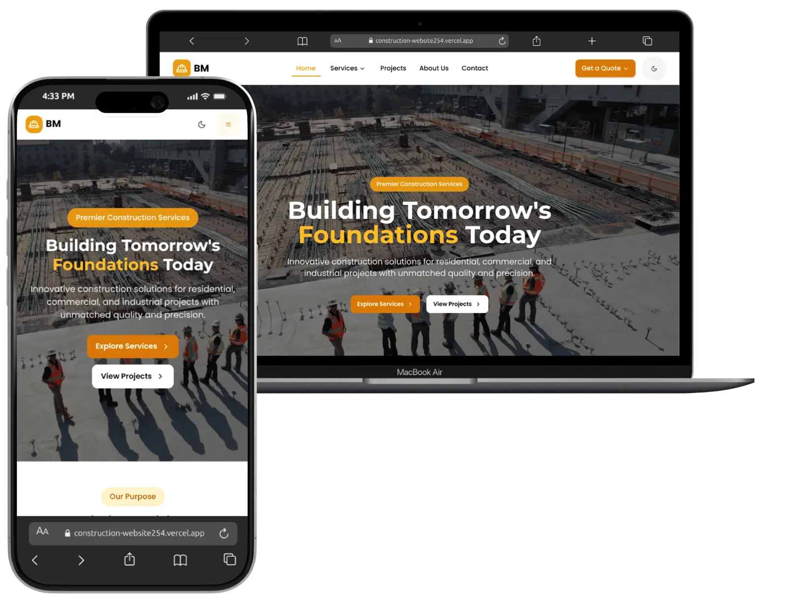 Construction Company Website