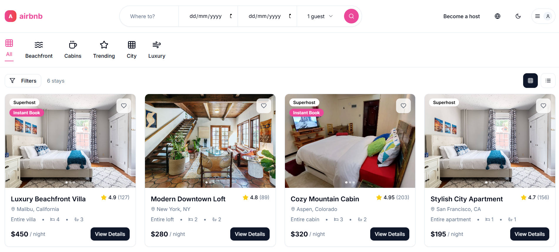 Airbnb Clone Application